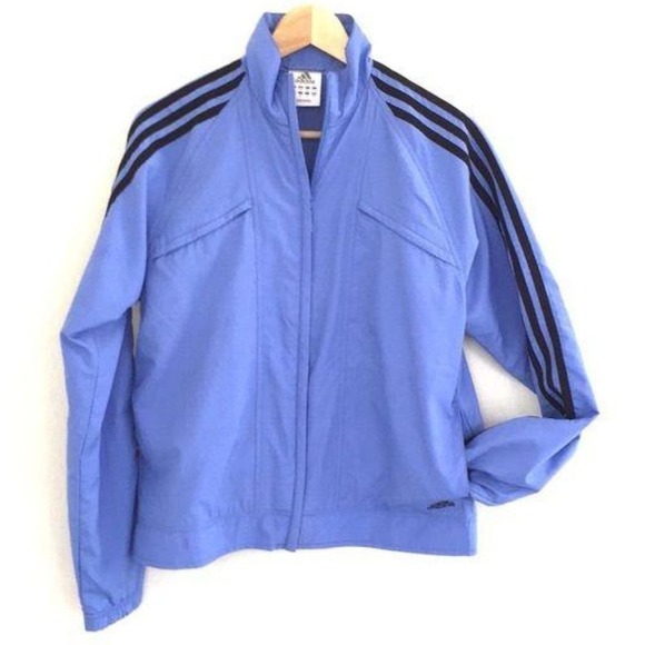 Adidas full zip blue lightweight jacket EUC SIZE MEDIUM - Picture 1 of 10